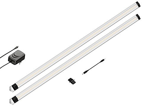 parlat LED Unterbau-Leuchte SIRIS, Eckmontage, flach, je 90cm, je 1044lm, weiß 2er Set