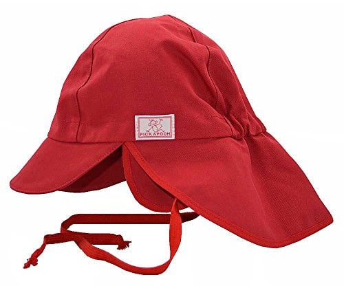 PICKAPOOH Baby/Kinder Sonnenhut/Sonnenmütze Tom mit UV-Schutz aus Reiner Bio-Baumwolle, Rot Gr. 46