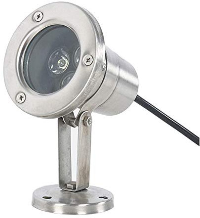 Yaeer Mini spot LED étanche 3 W AC12 V en acier inoxydable argenté pour fontaine, bassin, piscine, blanc chaud