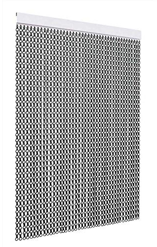 TENDAGGIMANIA Rideau Anti Moustique en Aluminium Anticorrosion - Couleur Noir - Taille L.120 x H.220 CM -Rideau de Porte Anti Mouche Modele Chaîne pour Extérieure/Intérieure Personnalisable