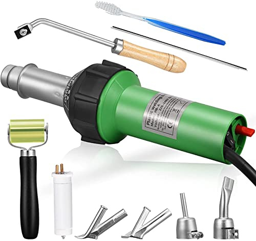 2 S SMAUTOP 1600W Plastic Welder Welding Hot Air Gun with Speed Nozzles Roller Pe PVC Plastic Rod UK Plug