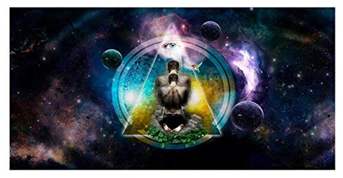 Große 3D Galaxy Wolf Einhorn Wal Strandtuch Für Herren Kinder Damen Strand Surfen Yoga Schwimmen Sport Handtuch Badetuch Tapestry Picknickdecke L/XL (Galaxy Yoga,100 x 180 cm)