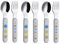 Exzact Cubiertos infantiles 6 piezas de acero inoxidable 18/10-3 x tenedores, 3 x cucharas de cena, mango de plástico, Cubertería infantil sin BPA - estrellas y puntos