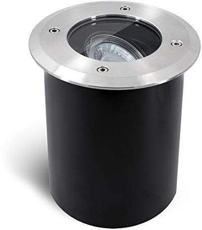 SSC-LUXon JUAVI Bodeneinbaustrahler aussen schwenkbar IP67 - mit LED GU10 3W warmweiß 230V - Bodenspot befahrbar rund rostfrei