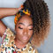 ColorfulPanda 16Zoll/41cm Afro Dutt Kinky Curly Pferdeschwanz haarteil Clip In Haar extensions mit Kordelzug Haarverlängerunge extension kurz Perücke Natürliches Lockige Ponytail für zopf(Ombre braun)