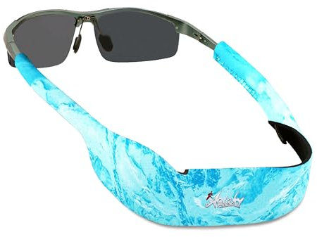 ARiety Sport Brillenband schwimmfähig - Premium Band für Brille und Sonnenbrille Neopren für mittlere bis große Bügel - Herren, Damen – türkis camouflage wasserfest