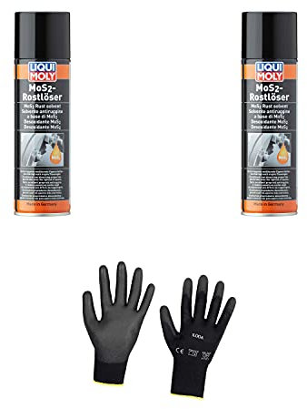 Iloda 2xOriginal Liqui Moly 300ml MoS2-Rostlöser 1614 Schutzhandschuhe