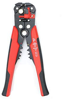 8”Wire Stripper Cable Plier Professional Self-Adjustable Screw Automatic Wire Stripper Crimper Kit Stripper Plier, Red Black