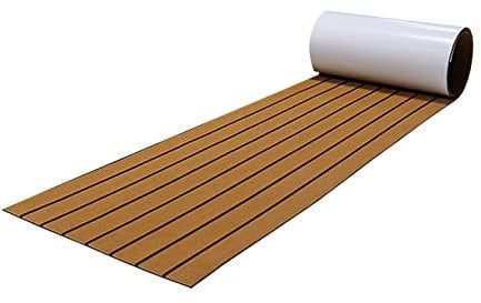 Eva-Schaum Teakholz Boat Bodenbelag Teppich,rutschfeste Matte Selbstklebende Marine Matte Boat Decking Sheet für Boote Yachten Schiffsdecks Schnellboote (240 * 45cm Hellbraun über Schwarz)