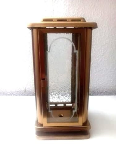 Lanterna tombale, color bronzo, 23,5 x 11,5 x 11,5 cm