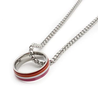 Pride Ring-Halskette (Diversity) Lesbisch / 60 cm