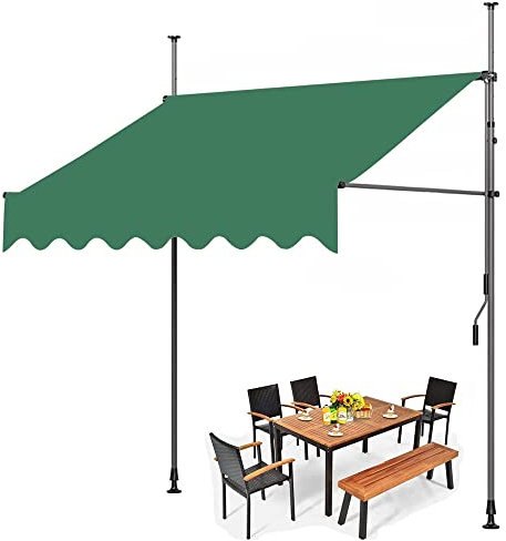 ZZYYZZ Klappbare Markise für den Außenbereich, manuelle Markise, einziehbares Fenster, Balkon, Sonnenschutz, Garten, UV-Schutz vor Regen und Schnee, höhenverstellbar 200–300 cm,400x120CM