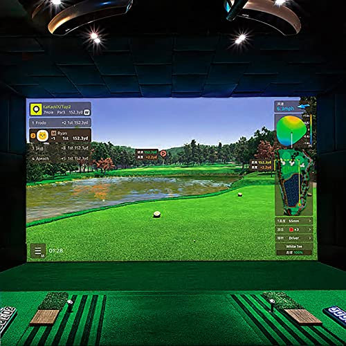 HTONVK Indoor Golf Simulator Impact Screen, HD Impact Screen, Clear HD Projection Surface, Heavy Duty Golf Driving Net, Ideal for Golf Home Practice Projection Screen for Golf Training
