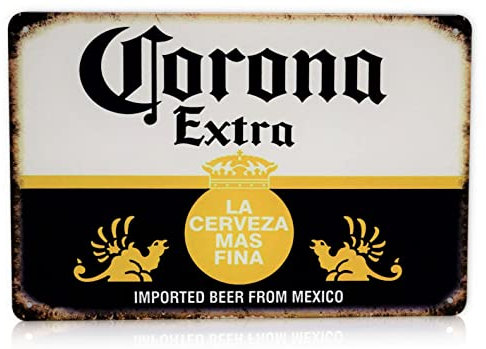 Retro Metall Blechschild Lustig Corona Bier Man Cave Extra La Cerveza Alkohol Party Bars: Schild für Home Cave Garage Bar Wanddekoration Vintage Metallschild 20,3 x 30,5 cm