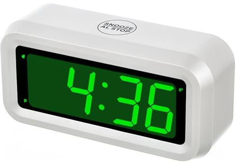 Timegyro wecker digital,led Uhr batteriebetrieben reisewecker klein tischuhr digital,3 Niveaus Helligkeit einstellbar,1.2 LED große Anzeige neben Uhren für Schlafzimmer, Wohnzimmer