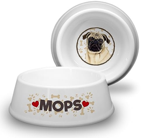 MOPS - ABS Hundenapf Ø 18cm. Rutschfester Futternapf Trinknapf. Fressnapf, Wasserschale, Haustierschüssel. Praktisch, Robust, Langlebig.