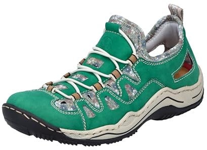 Rieker Damen L0539 Trekking Halbschuhe, grün, 39 EU