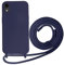 Beajew Silikon Handyhülle für iPhone XR Hülle mit Band, Verstellbarer Halskette Handyhülle abnehmbar Necklace Hülle, Handyhülle für zum Umhängen mit Schnur Case, Dunkelblau