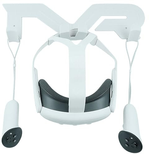 VR Headset and Controller Wall Mount Storage Stand Hook (White) Compatible with Quest3/Quest2/Quest Pro/Pico4 - Universal VR Headset Display Dock & Controller Wall Mount Bracket