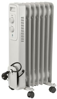 Jata JCRA2307 Elektrischer Heizkörper, niedriger Ölverbrauch, 7 Module, 3 Heizleistungen (600-900-1500 W), maximale Sicherheit, leicht zu transportieren