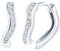 MICGIGI Damen 925 Sterling Silber Ohrringe Einfache Wellen Form Kubische Zirkonia Kleine Ohrringe (Silber)