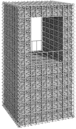 Tino Tech Gabion en fer, 50 x 50 x 100 cm, argenté, pour clôture, mur de jardin, gabion, mur de plantes, gabion, grille