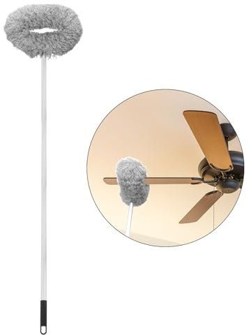 PATIKIL Ceiling Fan Cleaner Duster, 12.9 to 47.2, Microfiber Duster Extendable Handle Fan Blade Cleaning Tool Removable Washable for Furniture Blind, Gray
