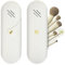 SAIMON Makeup Brush Holder Silicone Makeup Bag Makeup Pouch Cosmetic Bag Make up Brush Case Brushes Organizer Travel Essentials Magnetic Snap Flap Cover, Milky White, Simplicity