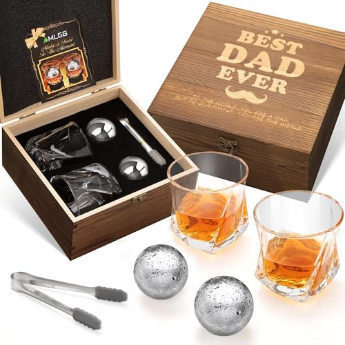 AMLGG Dad Birthday Gifts for Fathers Day Whiskey Gifts, DWSK-37