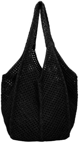 HICARRY Gehäkelte Tasche Boho Henkeltaschen Handtasche Damen Umhängetasche Sommertaschen Damen Tote Bag Damen-Shopper Häkeltasche Strandtasche Schultertaschen Groß