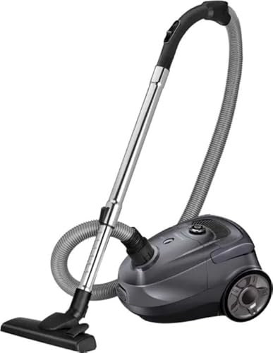 MPM Staubsauger MOD-52 - Bodenstaubsauger mit 5-stufigem Filtersystem - Leise Sauger Metall-Teleskoprohr, Saugleistungsregelung und waschbarem Stoffbeutel - Schwarz