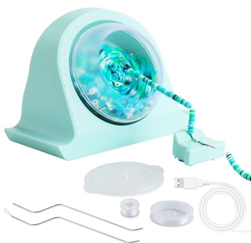 Loufy Bead Spinner, Bowl Clay Bead Spinner, Efficient Electric Bead Spinner with for Easy and Fun Jewelry Making Green