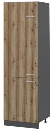 Vicco Armoire pour frigo R-Line, Chêne Artisan/Anthracite, 60 cm