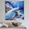 PAZZK Pfau Tapisserie Wandteppiche 3D-Druck Wandteppich Wandbehang Heimdekoration Wandtep 150×150cm