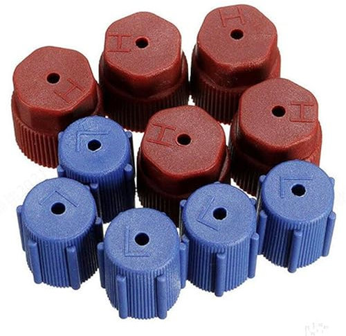 10 Stück Auto Klimaanlage Kappen Klimaanlagen Ventilkappen Universal Klimaanlage Ladeanschluss Kappe für Kältemittel R134A Adapter Klimaanlage Service Ac System Klimaanlagen-Ventil