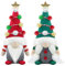 Gehydy Set of 2 Christmas Gonk Decorations Handmade Tree Gnome Plush Stuffed Xmas Decor for Home Kitchen Farmhouse - Red & Green