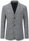 YOUTHUP Blazer Vintage Homme Slim Fit, Blazer Homme à Carreaux, Veste de Costume Décontracté Business Gris Clair M