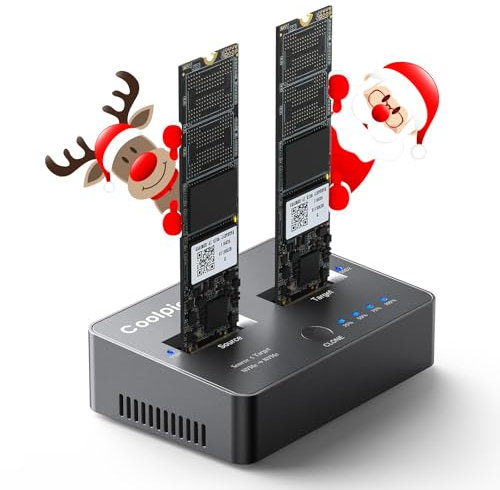 Coolpie M.2 NVME Cloner,Dual-Bay Offline Clone M.2 NVME Docking Station
