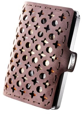 I-CLIP Geldbörse mit Münzfach - Leder Portemonnaie - Damen - Kreditkartenetui mit Geldklammer - hochwertiger Geldbeutel - Slim Wallet - Bernard