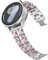 DEALELE Bracelet compatible avec Samsung Galaxy Watch 7 / FE / 6/6 Classic / 5/5 Pro / 4/4 Classic / 3 41 mm, 20 mm en métal avec chaîne en cuir pour Huawei GT3 42 mm / GT2 42 mm femmes hommes, 20mm