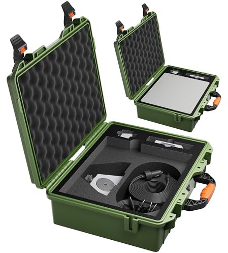 EAZUSE Starlink Mini-Koffer, harte, wasserdichte Reisetasche für Mini Starlink mit geformtem Schaumstoff für Zubehör, abschließbare Aufbewahrungstasche, Grün