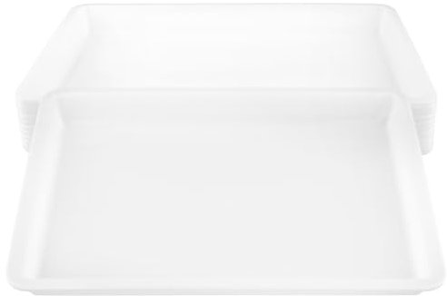 MUKSEUT 12 PCS 39.5x28.5x4 cm White Plastic Activity Tray, Rectangular Plastic Art Trays, Craft Organizer Tray for Diy Projects Organizing Supply