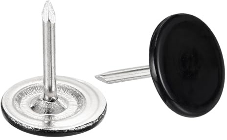 QUARKZMAN 120 Stück Reißzwecken Schwarz, 11mmx13mm Flachkopf Pinnwandnadeln Dekorative Möbelnägel Daumennagel Reißnägel für Ziernägel, Zuhause, Büro, Wandbehäng, Möbel Sofa