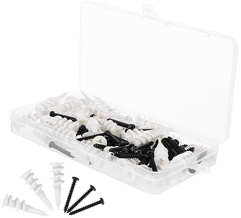 MUCKLILY 100 Tornillos De Expansión Para Placas De Yeso, Anclajes De Nailon Para Paredes Huecas, Pernos Para Fijación De Carga, Piezas De Ferretería Hogar, Uso Montaje De Objetos Colgantes