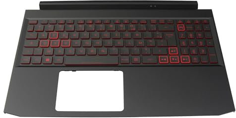 acer 6B.Q7KN2.051 Original Clavier INCL. topcase FR (français) Noir/Noir avec rétro-éclairage pour Nitro 5 (AN515-55), (AN515-44)