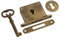 Cerradura de cajón vintage de latón estilo antiguo con llave para seguridad de muebles de oficina en casa (bronce)