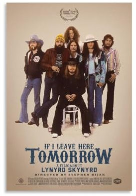 OREAUORN Lynyrd Skynyrd-Poster, Wandkunst, Leinwand, ästhetisches Vintage-Poster, dekoratives Gemälde für Wohnzimmer, Schlafzimmer, 30 x 45 cm, ungerahmter Stil