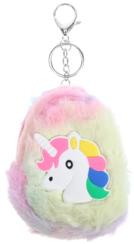 TINEASUR Kleine Einhorn-plüsch Geldbörse Für Frauen Kompakte Münz Schmucktasche Mit Reißverschluss Und Schlüsselanhänger Praktisches Portemonnaie Für Mädchen Handliche Aufbewahrungstasche