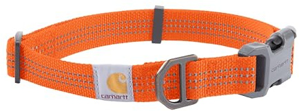 Carhartt Hundehalsband aus Nylon-Gurtband, voll verstellbar mit robuster Seitenschnalle, Jägerorange, Größe L