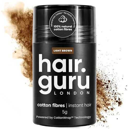 Hair Guru London Hair Thickening Fibres, Light Brown, 5g Trial Size